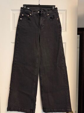 GAP Black High-Rise Wide Leg Jeans